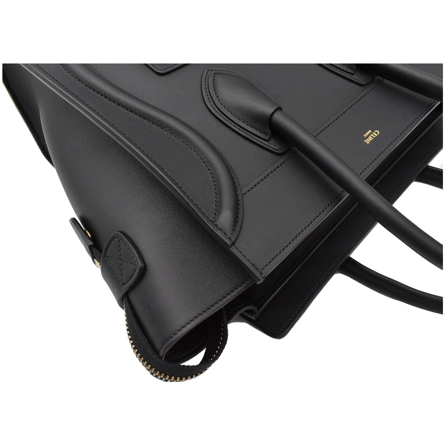 CELINE Mini Luggage Leather Tote Bag Black