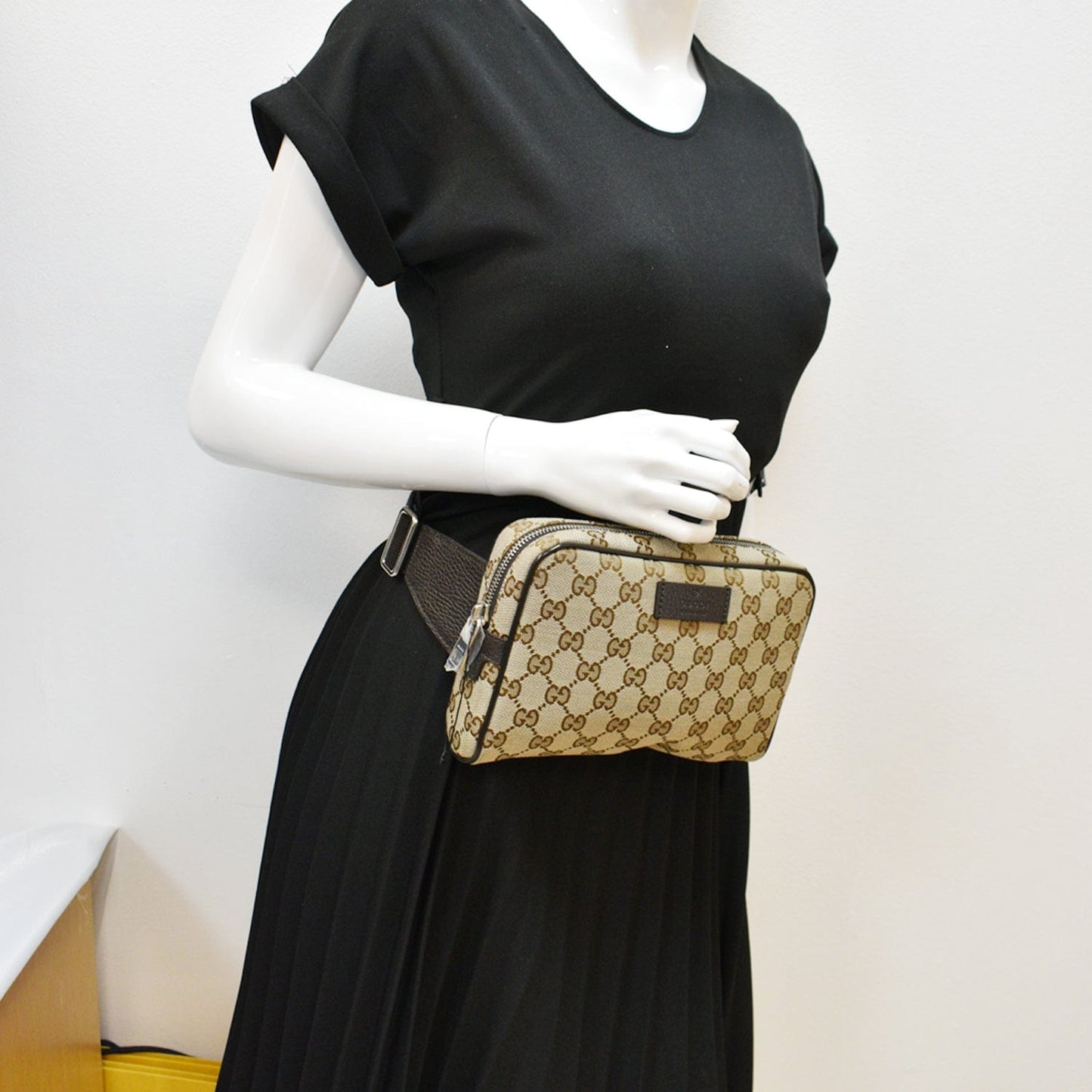 GUCCI GG Monogram Canvas Belt Bag Beige 449174 - 10% Off