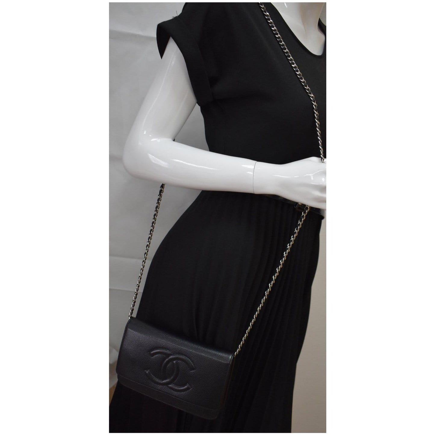 CHANEL Timeless CC WOC Caviar Leather Crossbody Bag Black