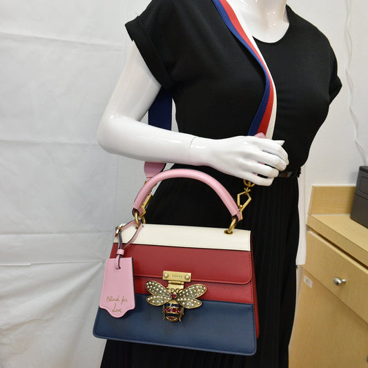 GUCCI Queen Margaret Bee Blind For Love Leather Shoulder Bag Multicolor 476541