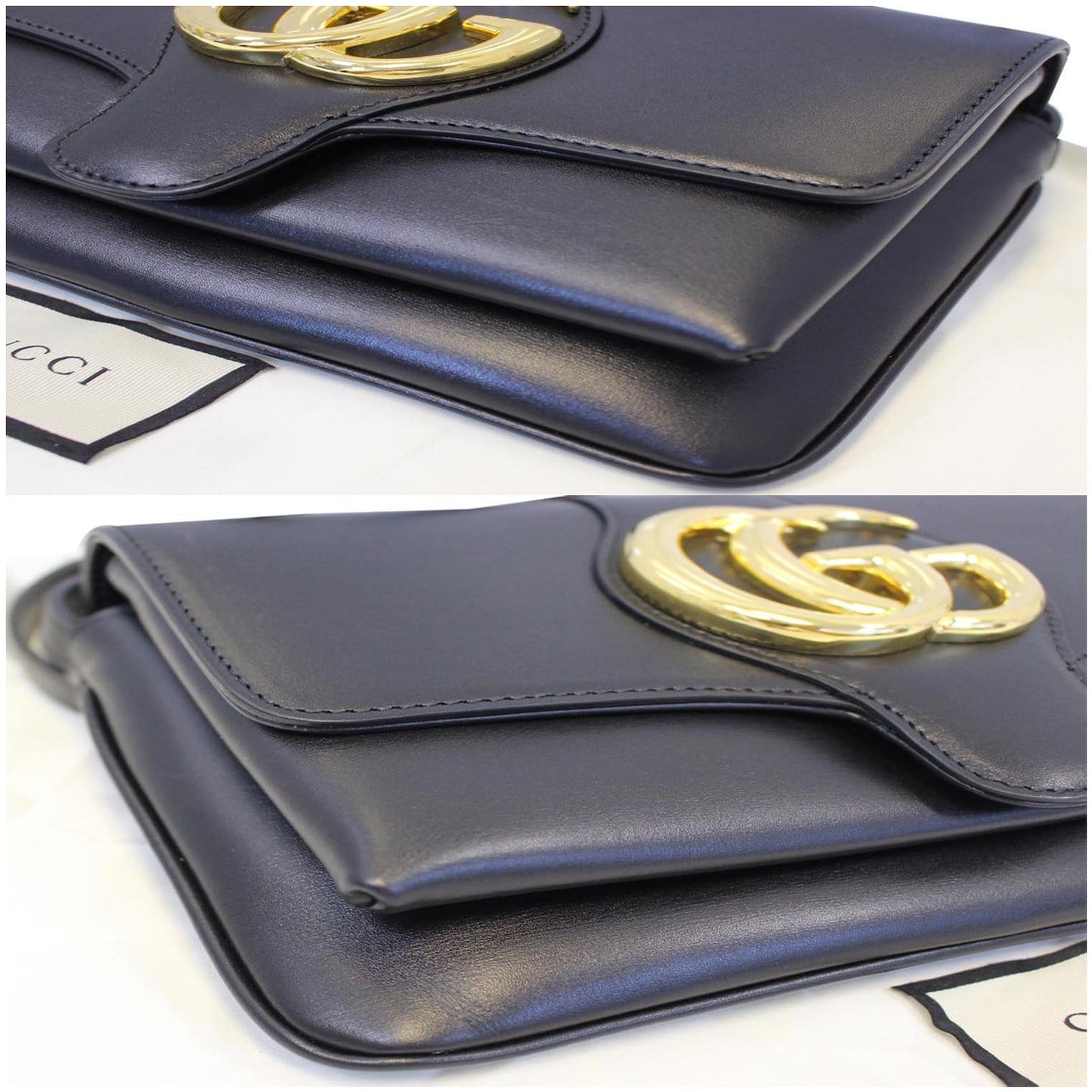 GUCCI Arli Small Leather Shoulder Bag Black 550129