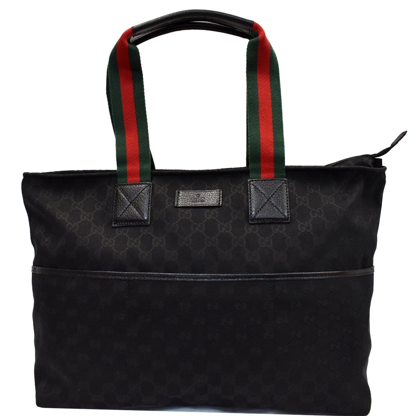 GUCCI GG Monogram Web Large Diaper Tote Bag Black