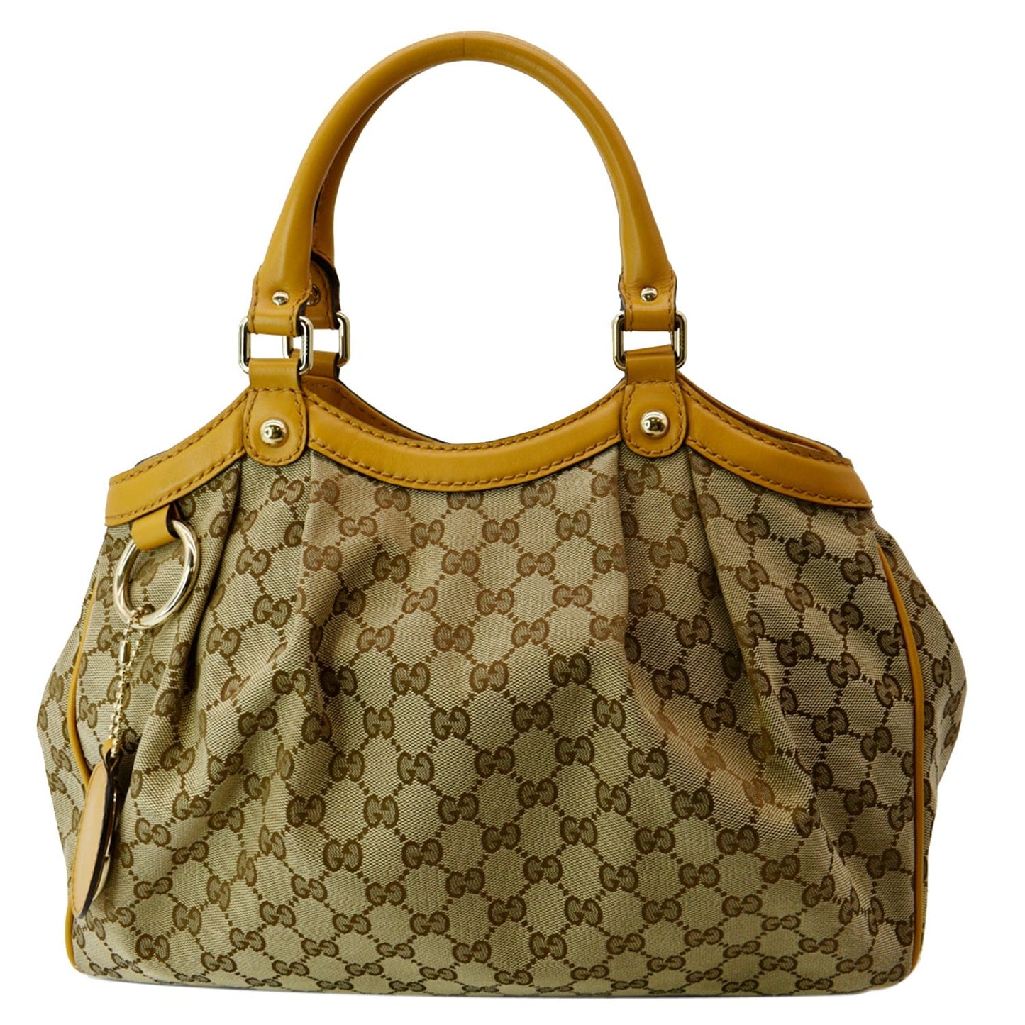 GUCCI Sukey Medium GG Canvas Tote Bag Beige 211944