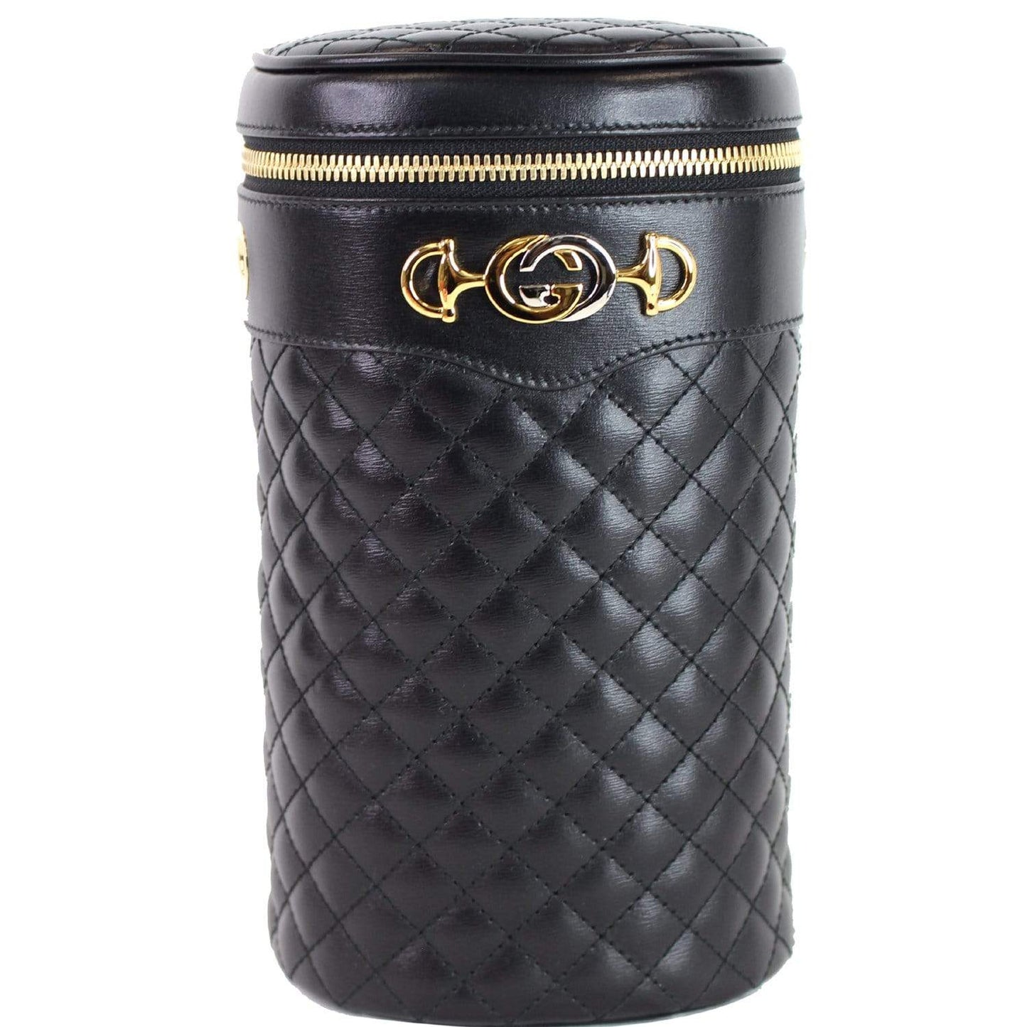 GUCCI Trapuntta Calfskin Leather Belt Crossbody Bag Black 572298 - Final Sale