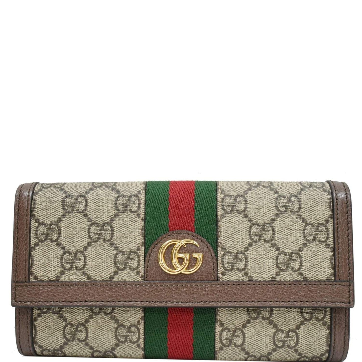 GUCCI Ophidia GG Continental Supreme Canvas Wallet Beige 523153