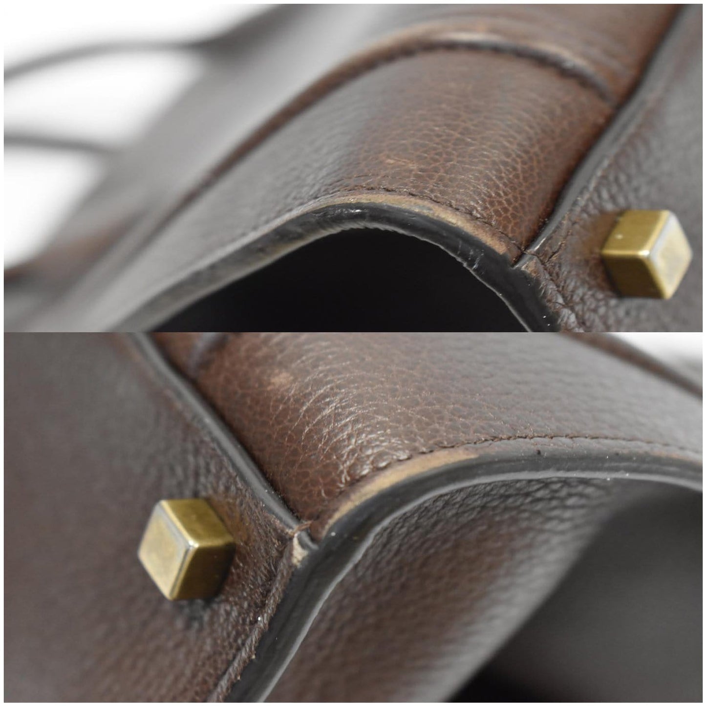 CELINE Luggage Phantom Medium Leather Tote Bag Brown