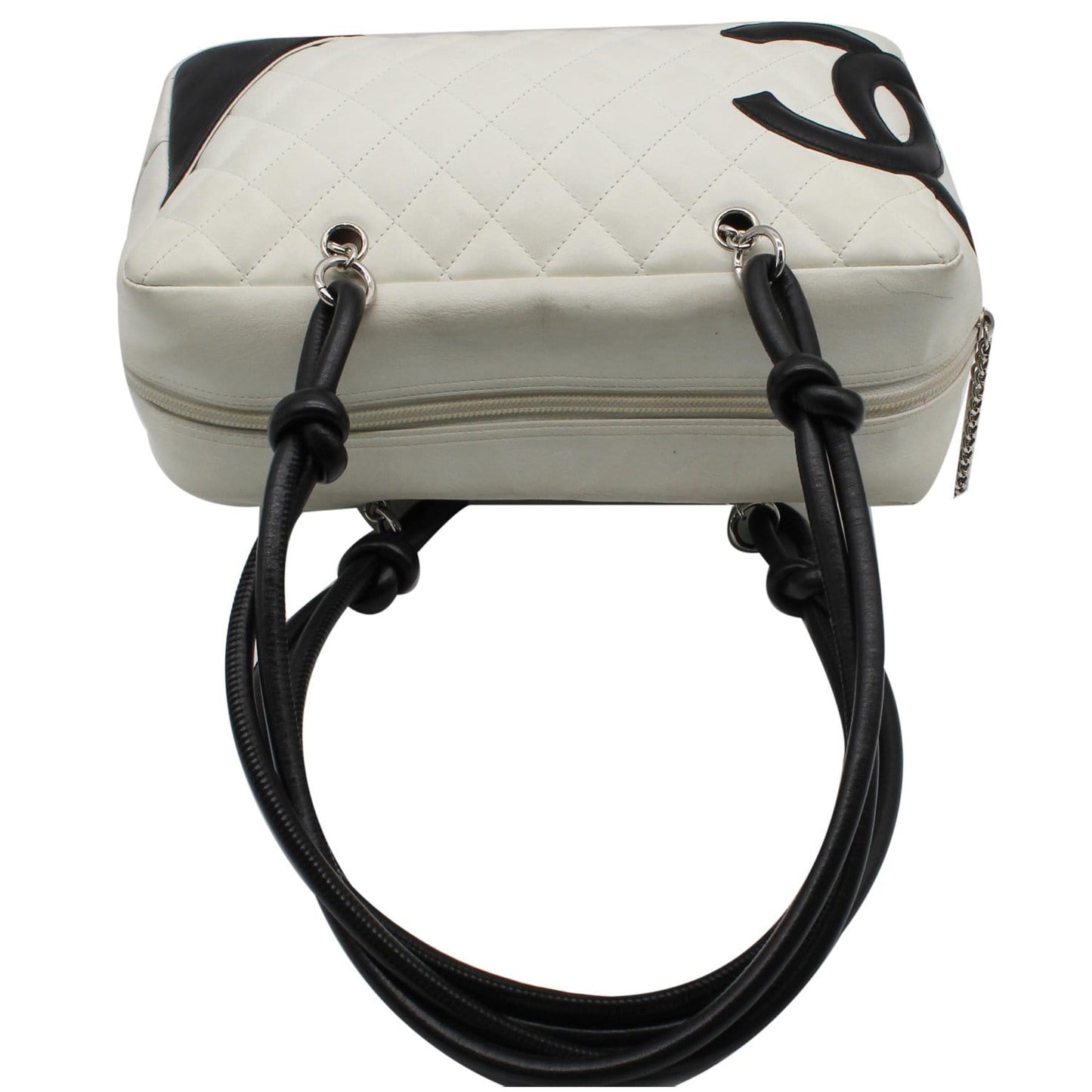 CHANEL Cambon Ligne Quilted Leather Bowler Tote Bag White - 10% OFF