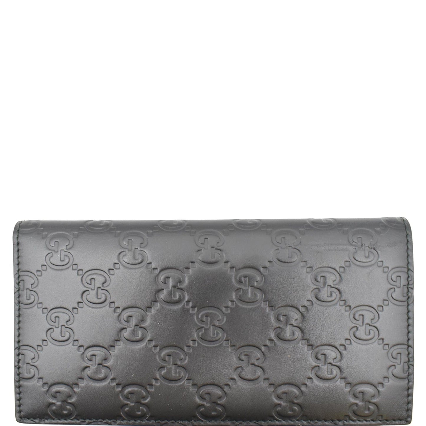 GUCCI Continental Long GG Guccissima Leather Wallet Black 224183
