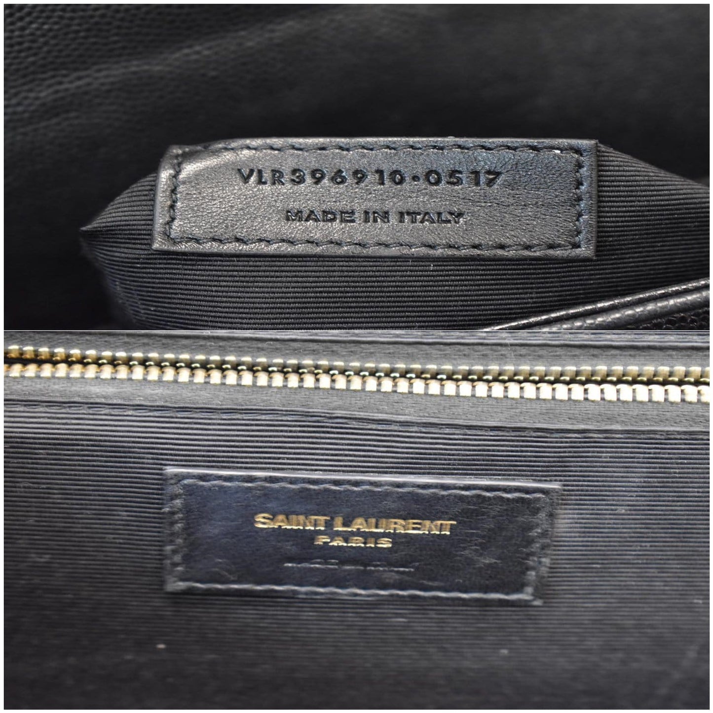 YVES SAINT LAURENT Large Envelope Grain De Poudre Chain Shoulder Bag Black
