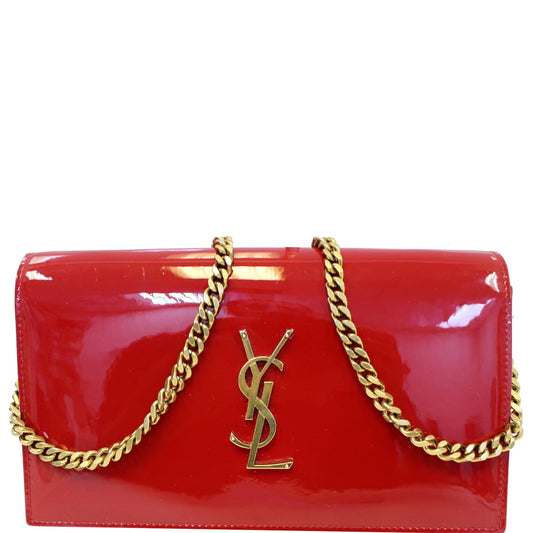 YVES SAINT LAURENT Kate Small Patent Leather Crossbody Bag Red