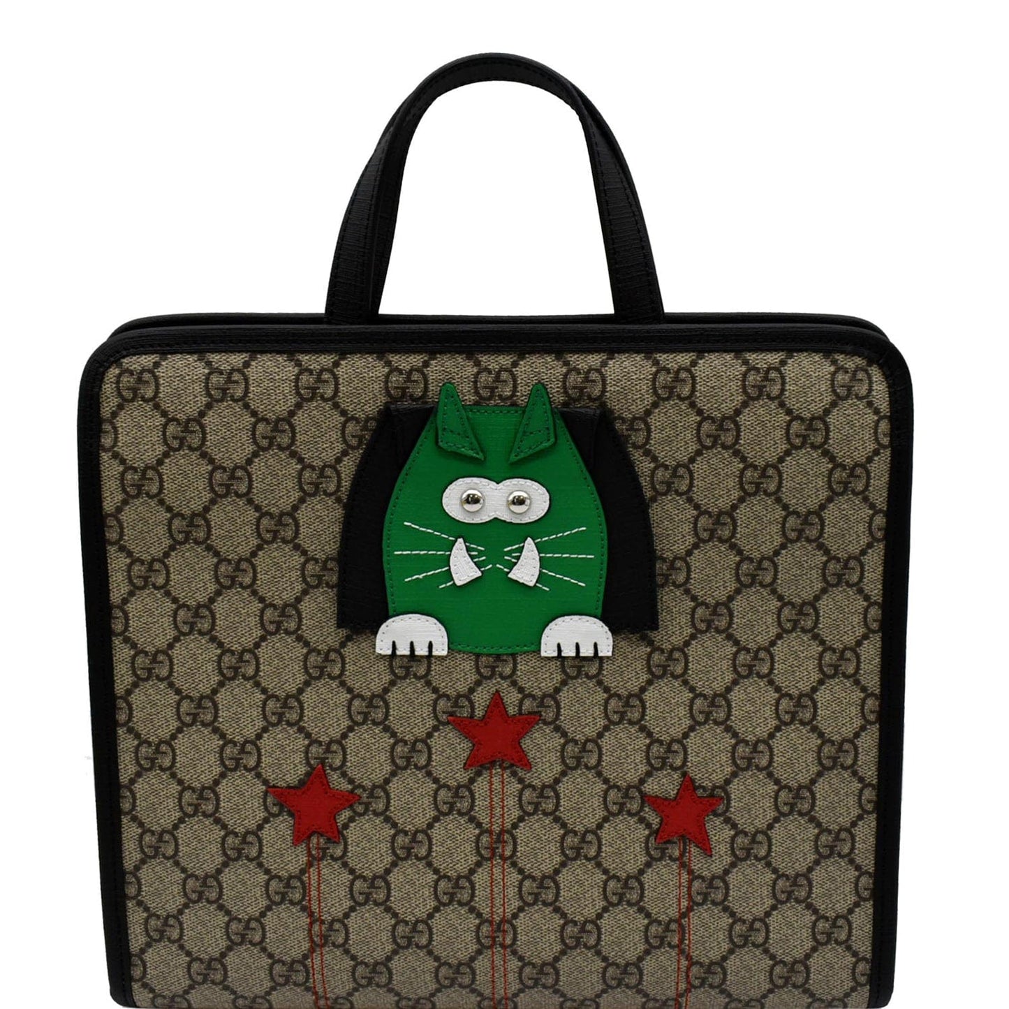 GUCCI Children?s Cat Printed GG Canvas Tote Bag Beige 645290