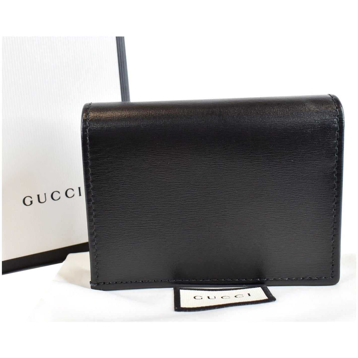 GUCCI Horsebit 1955 Card Case Wallet Black 621887