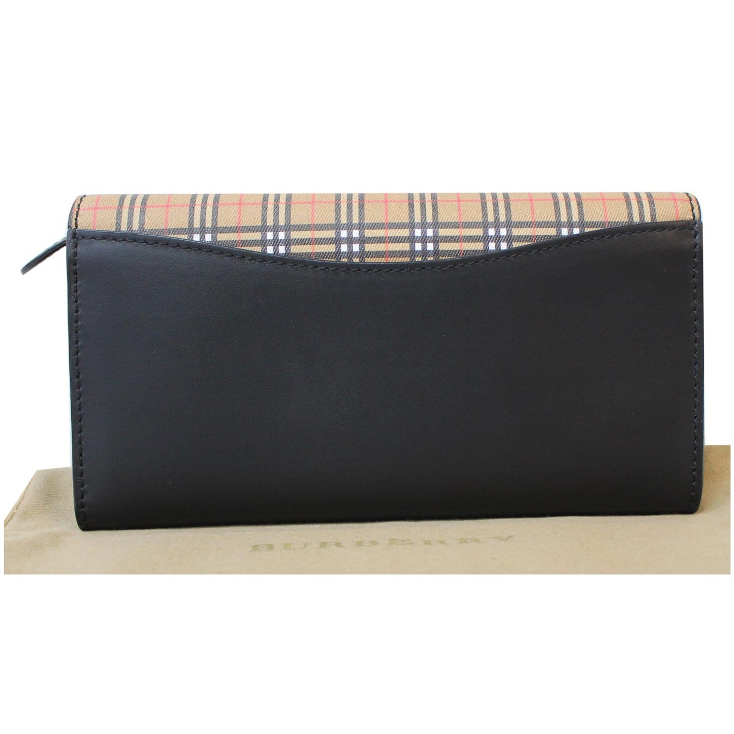 Luxury Burberry Small Scale Continental Check Leather Wallet Black