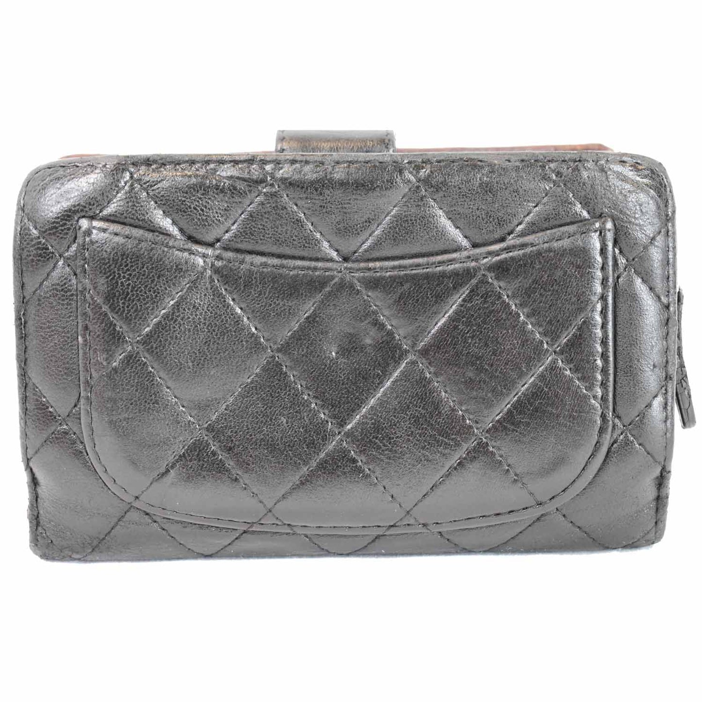 CHANEL CC Lambskin Leather Bifold Wallet Black