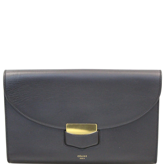 CELINE Trotteur Large Flap Multifunction Smooth Leather Wallet Black
