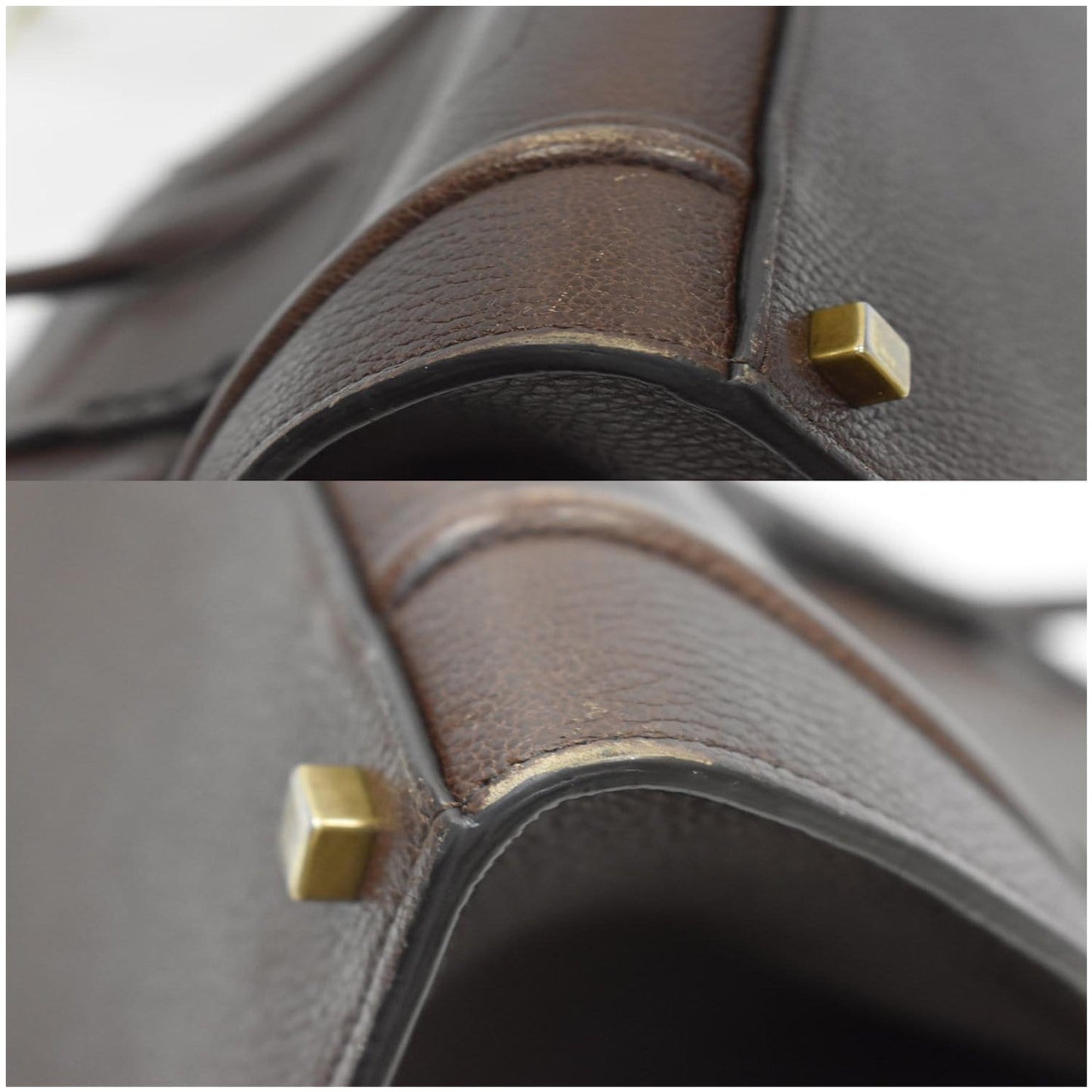 CELINE Luggage Phantom Medium Leather Tote Bag Brown