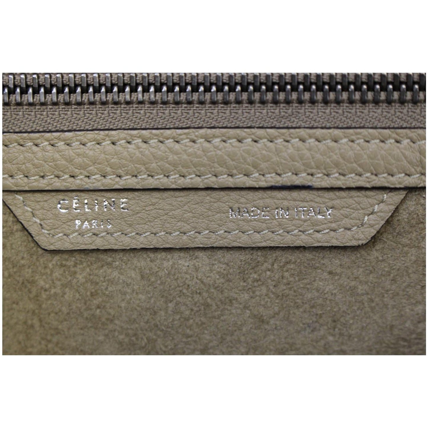 CELINE Mini Luggage Leather Tote Bag Dune