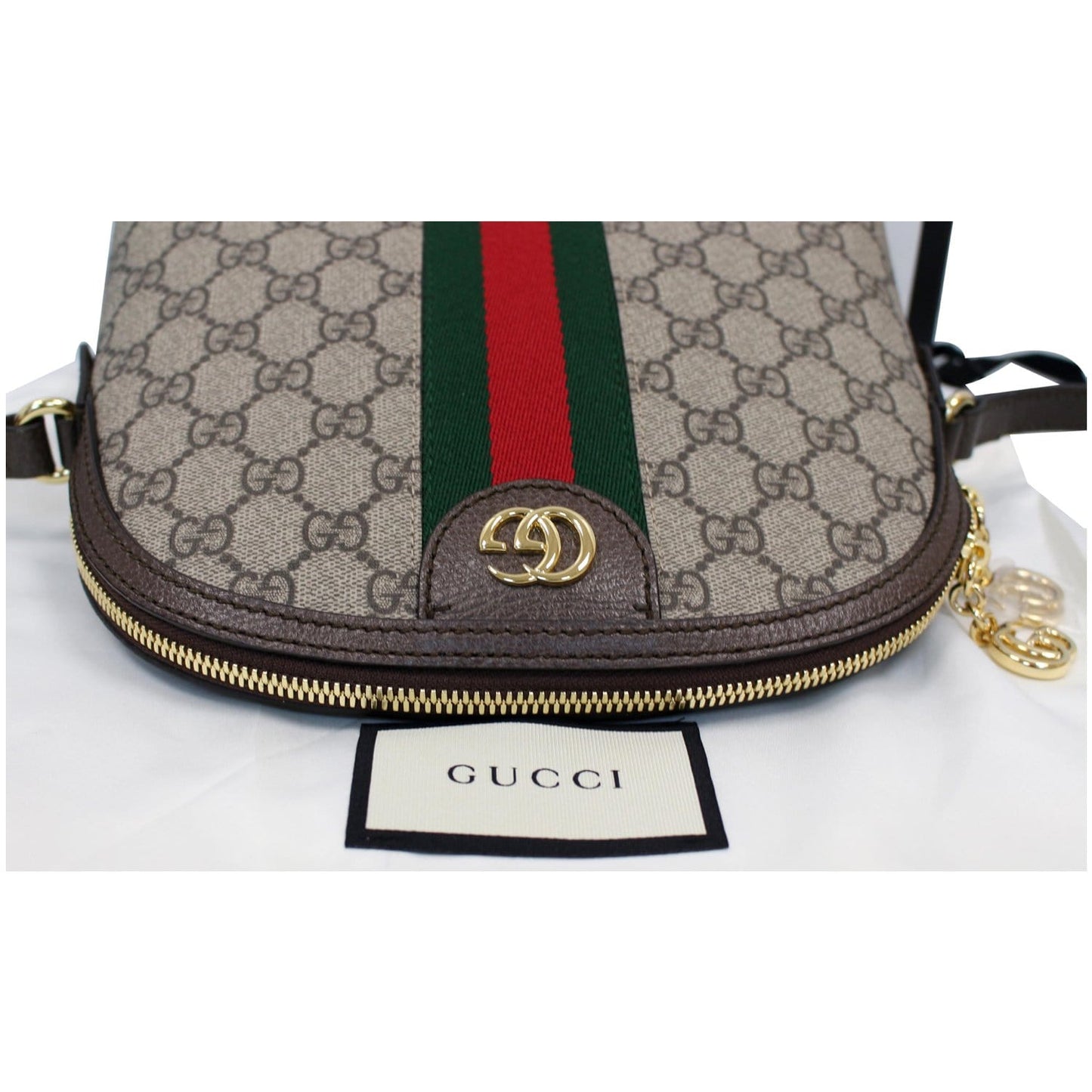 GUCCI Ophidia GG Supreme Canvas Small Shoulder Bag Beige 499621