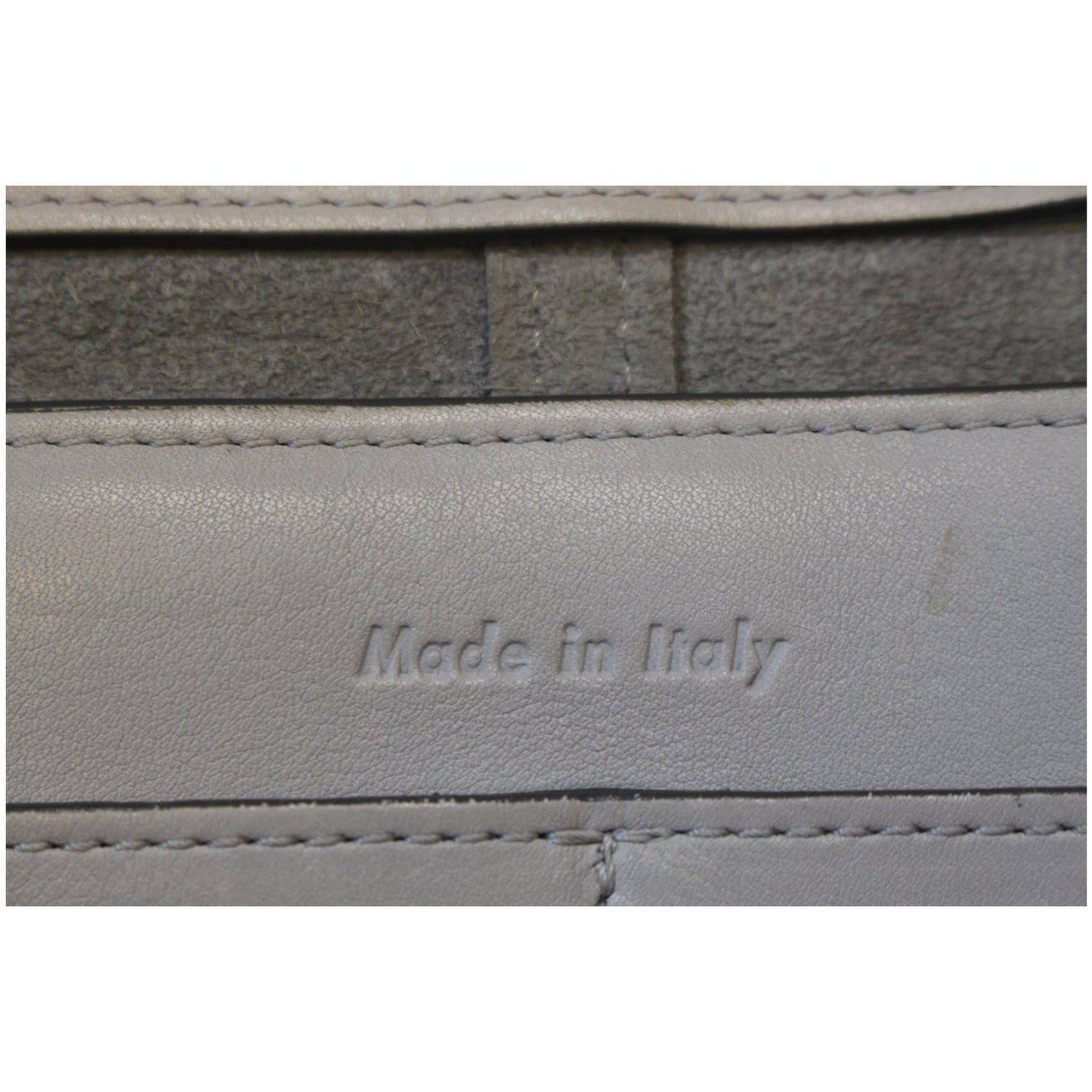 Celine Tri-Fold Clutch on Chain Smooth Calfskin Crossbody Bag Light Grey - Last Call
