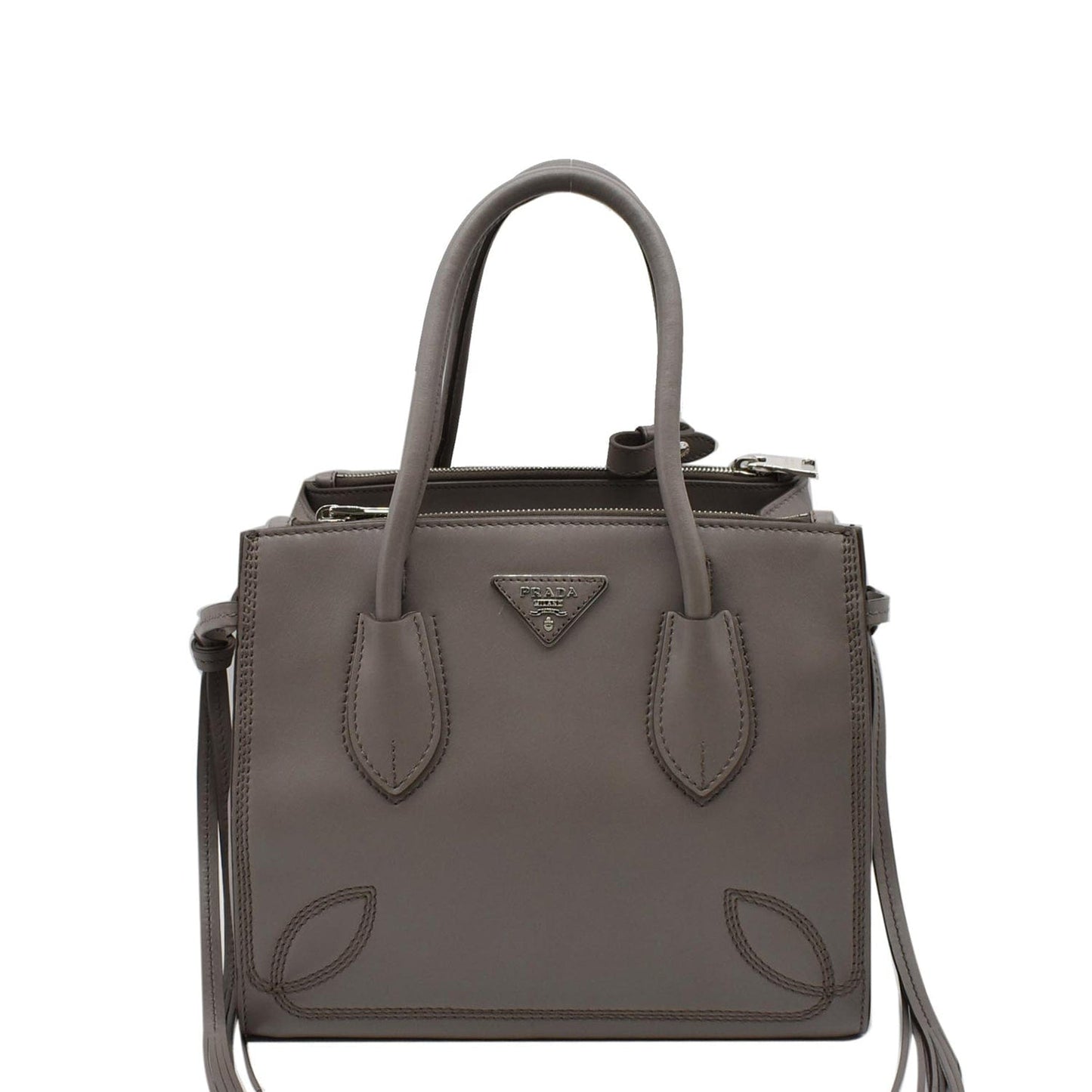 PRADA City Sport B2925R Leather 2Way Shoulder Bag Grey