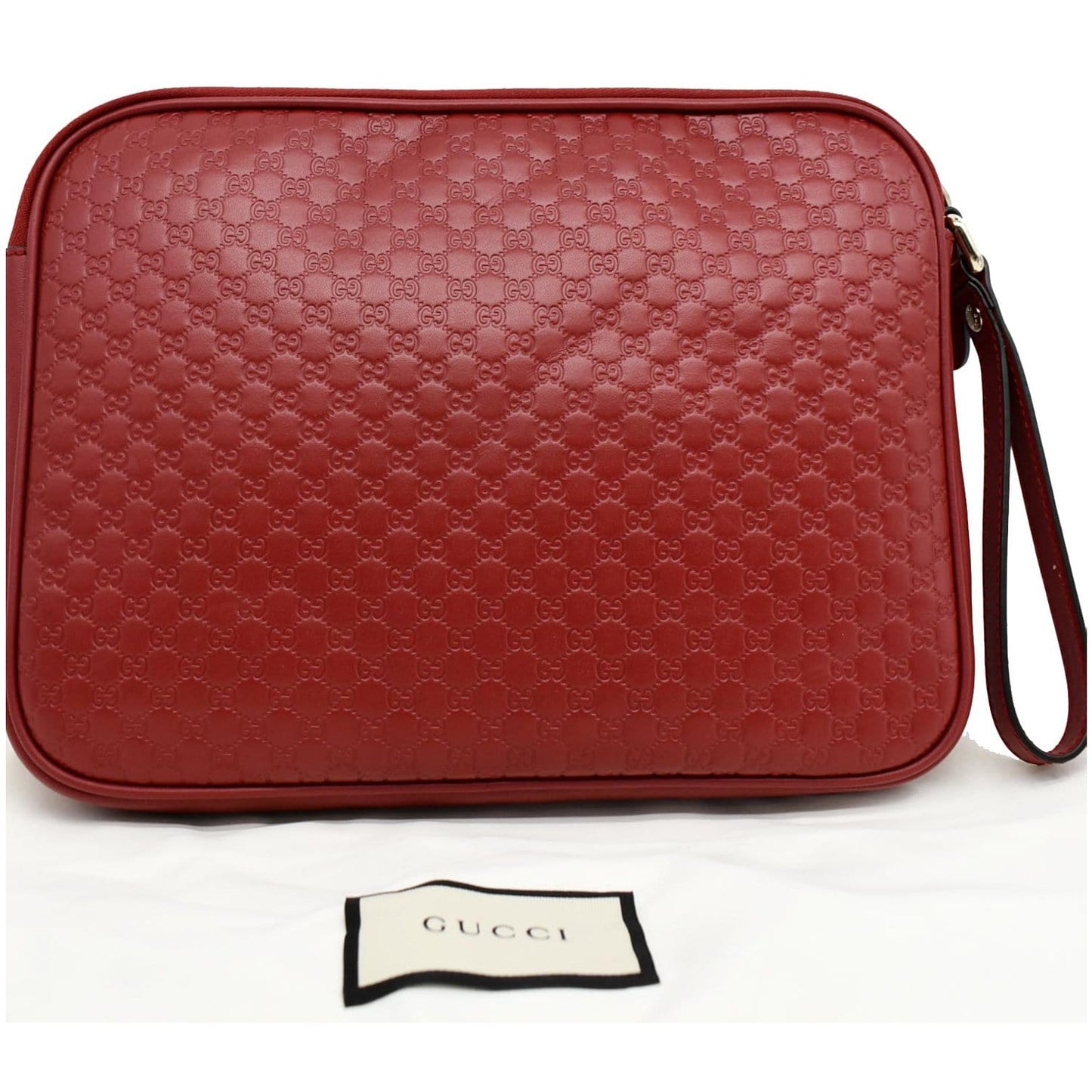 GUCCI Microguccissima Leather Clutch Bag Red 607726
