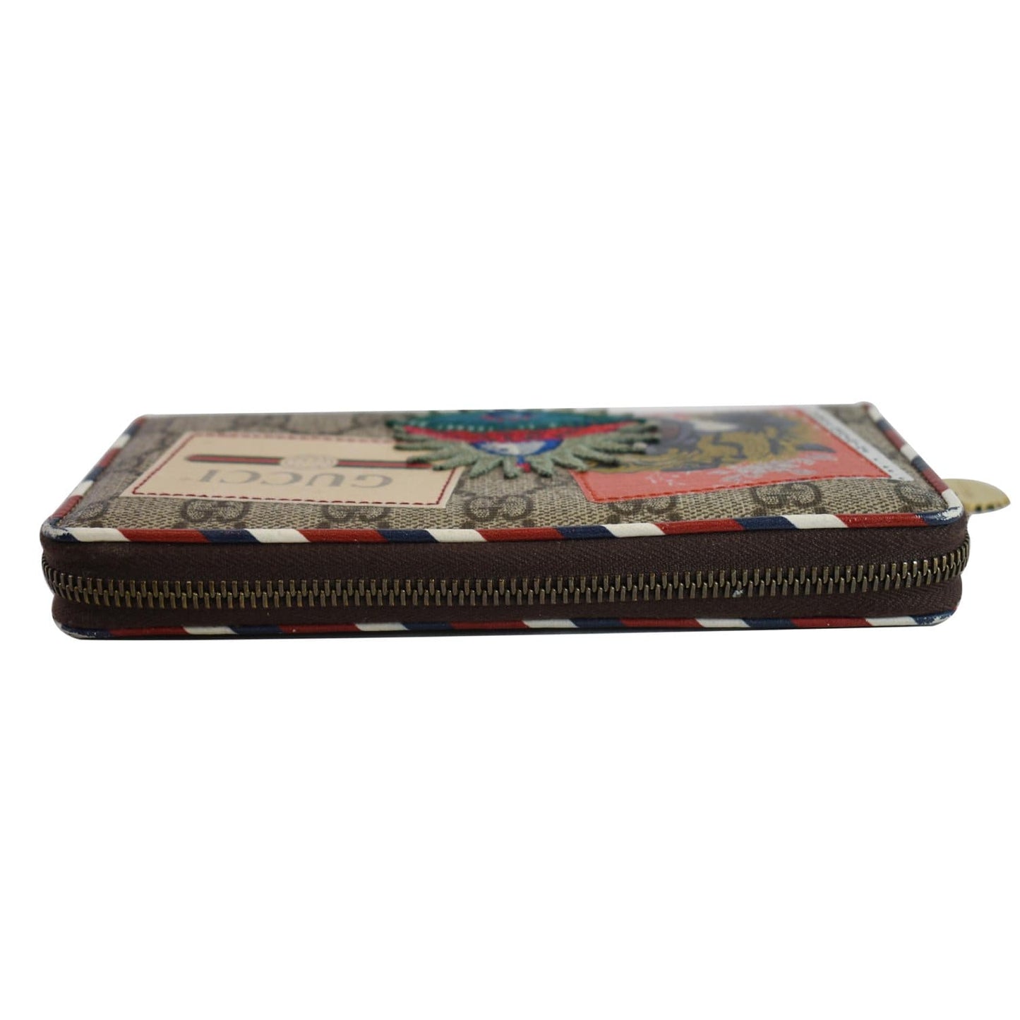 GUCCI Courrier GG Supreme Canvas Zippy Wallet Beige 473909