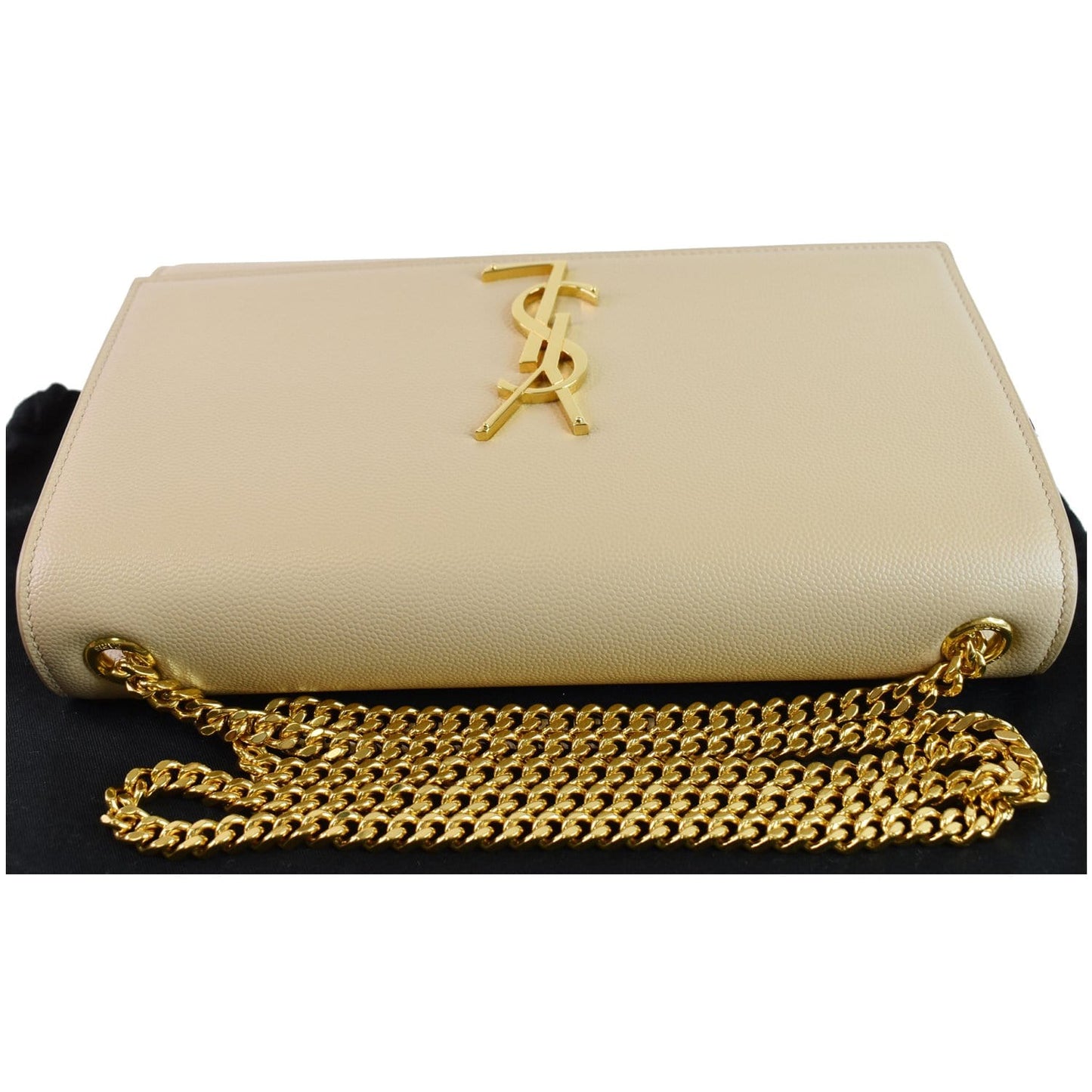 YVES SAINT LAURENT Kate Small Grain De Poudre Crossbody Bag Beige