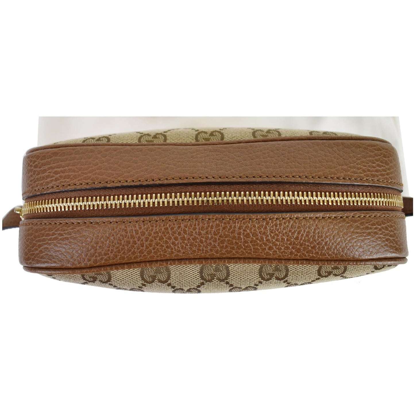GUCCI Bree GG Canvas Leather Crossbody Bag Beige 449413