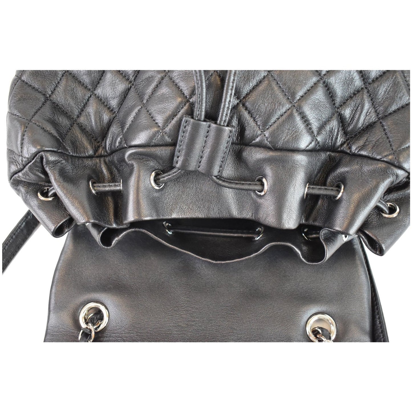 CHANEL Small Urban Spirit Quilted Lambskin Backpack Bag Black