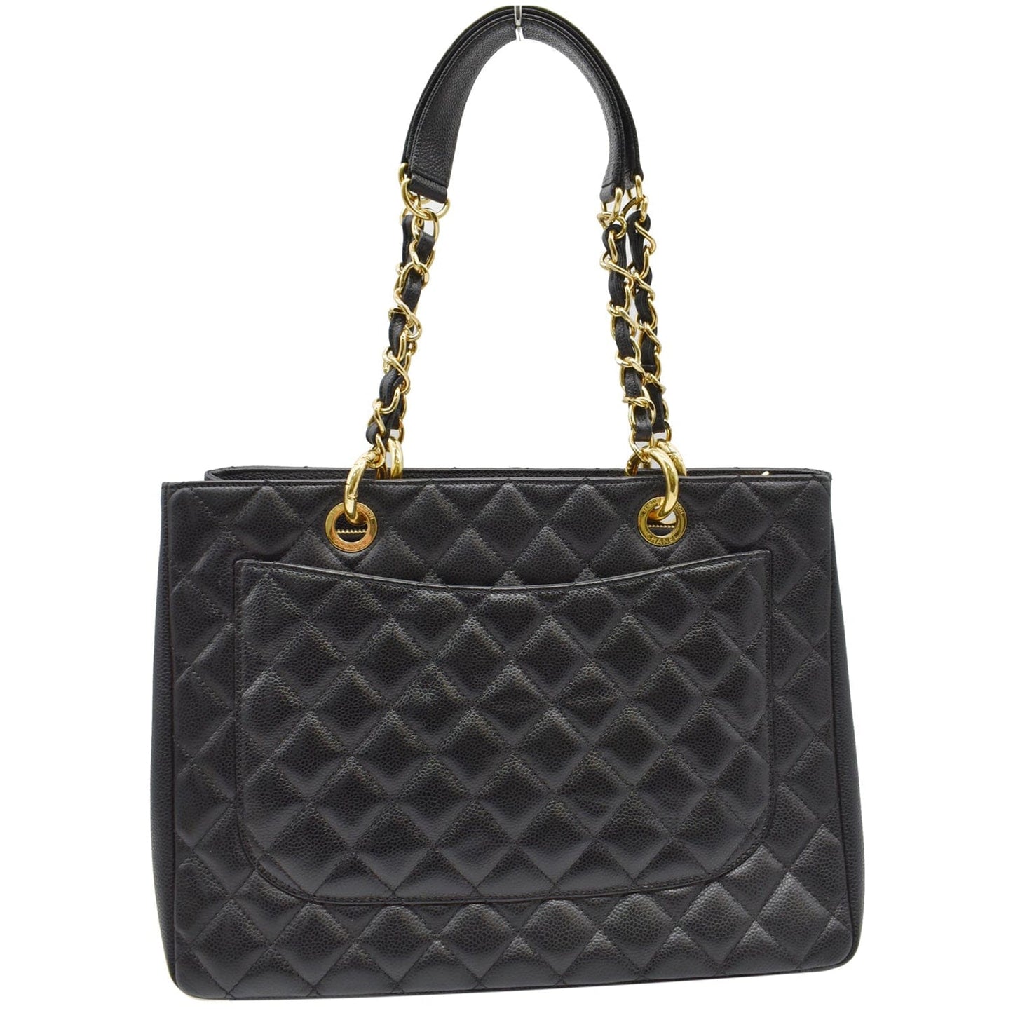 CHANEL Grand Shopping GST Caviar Leather Tote Bag Black