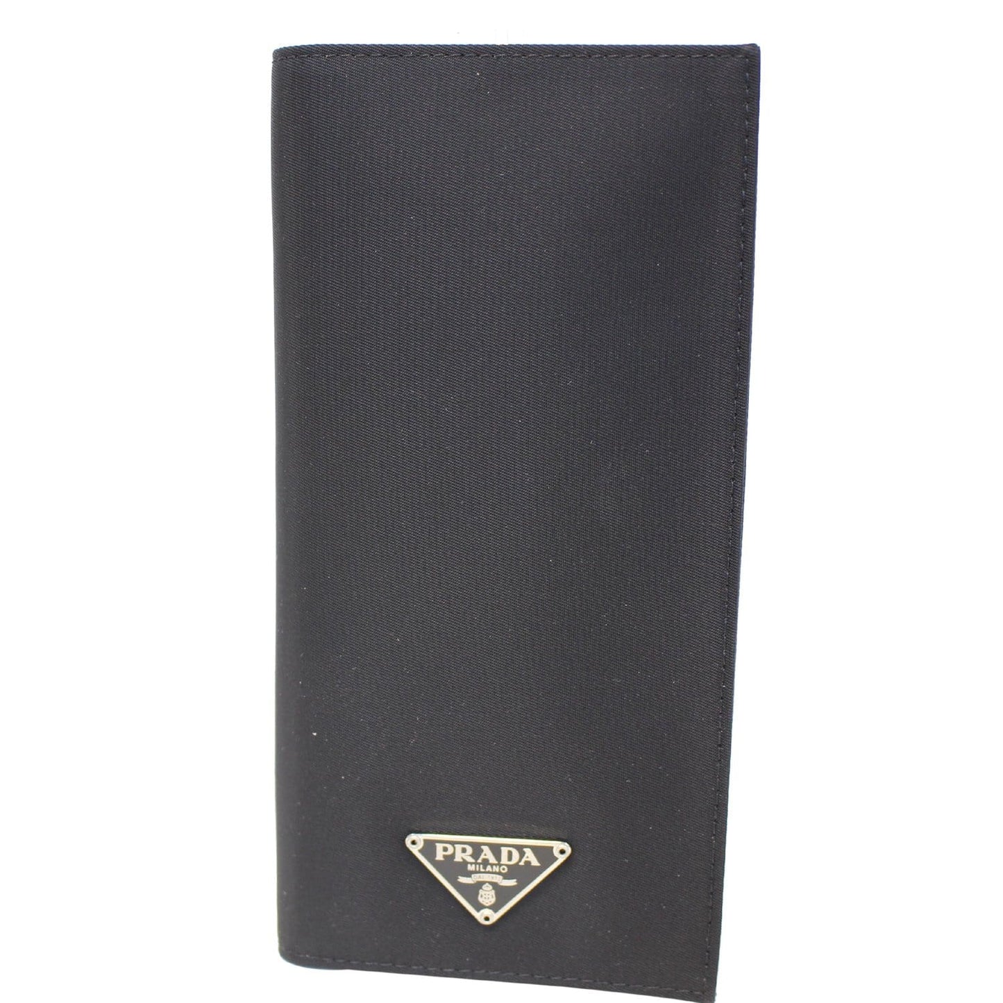 PRADA Nylon Checkbook Cover Wallet Black