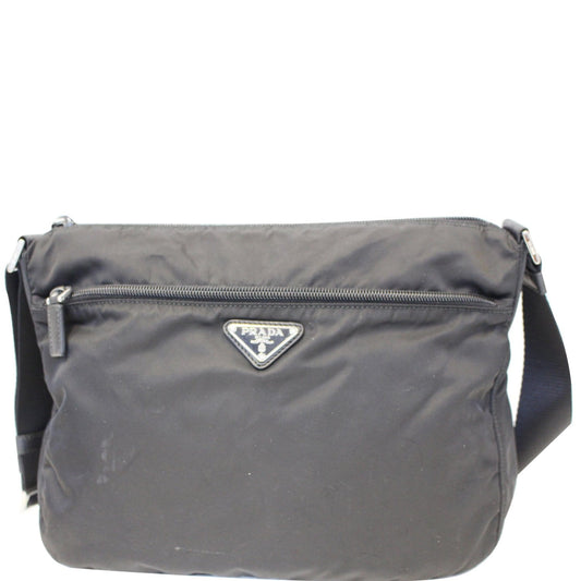 PRADA Large Nylon Crossbody Bag Black