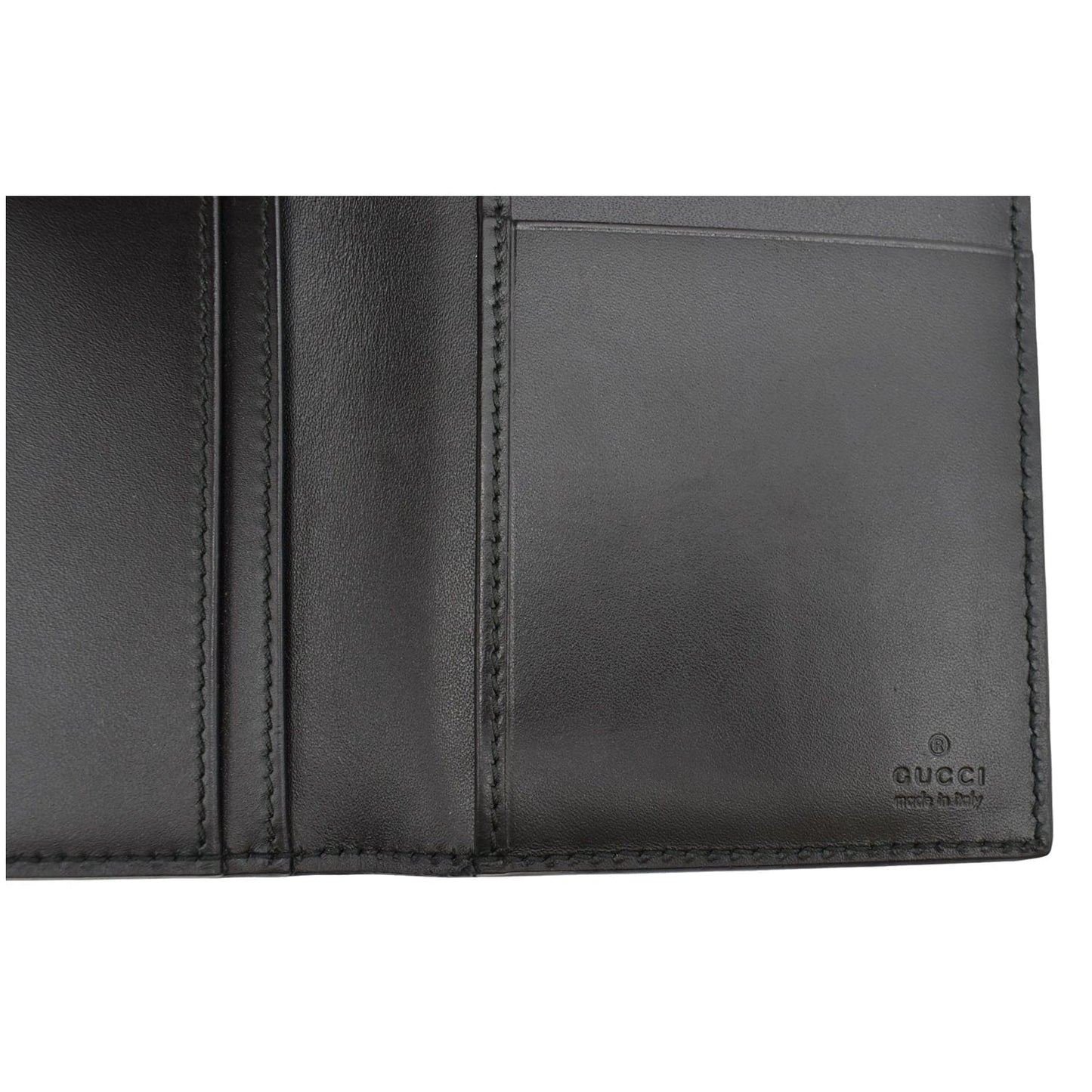 GUCCI Continental Long GG Guccissima Leather Wallet Black 224183