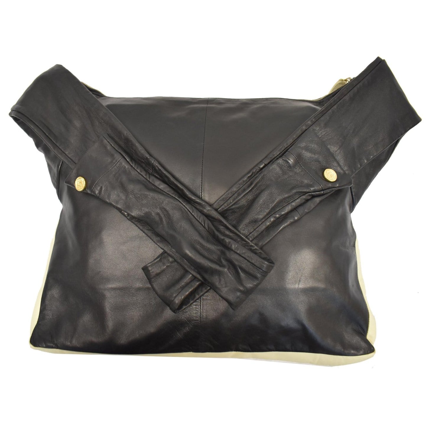 CHANEL Girl Large Lambskin Shoulder Bag Beige/Black