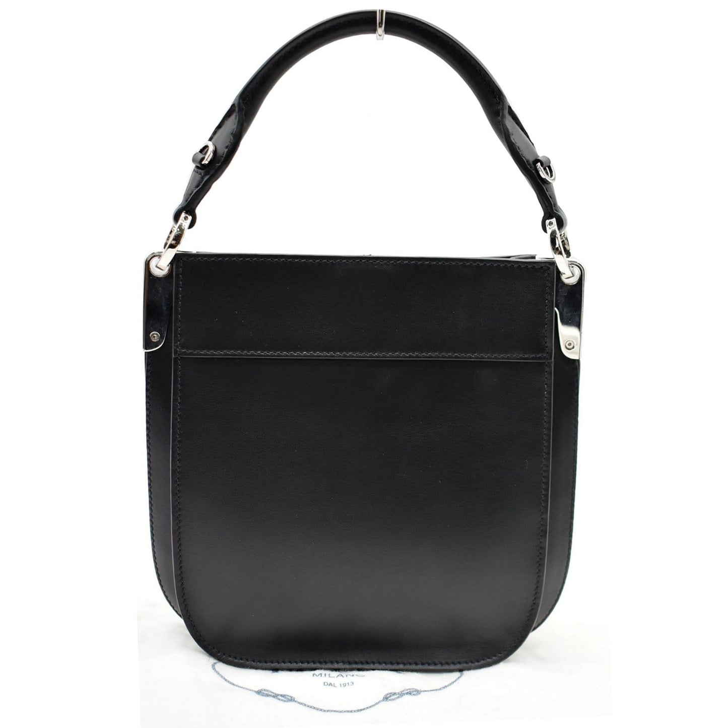 PRADA City Margit 1BC076 Calf Leather Satchel Bag Black
