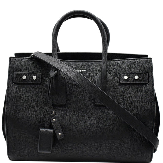 YVES SAINT LAURENT Sac de Jour Small Grained Leather Shoulder Bag Black