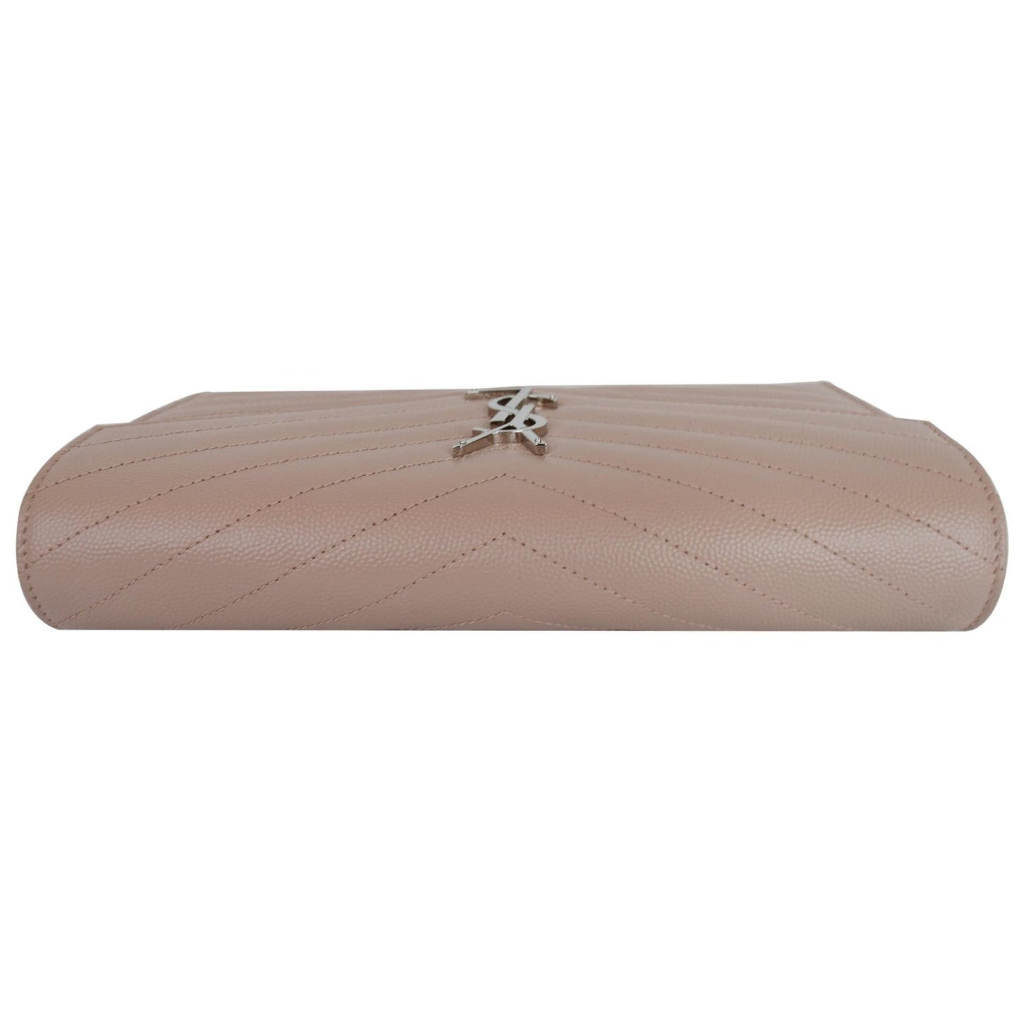 YVES SAINT LAURENT Monogram Grain De Poudre Chain Wallet Rose Pink