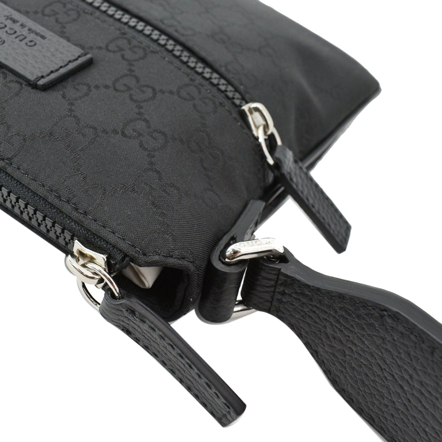 GUCCI Nylon GG Canvas Messenger Bag Black 449183