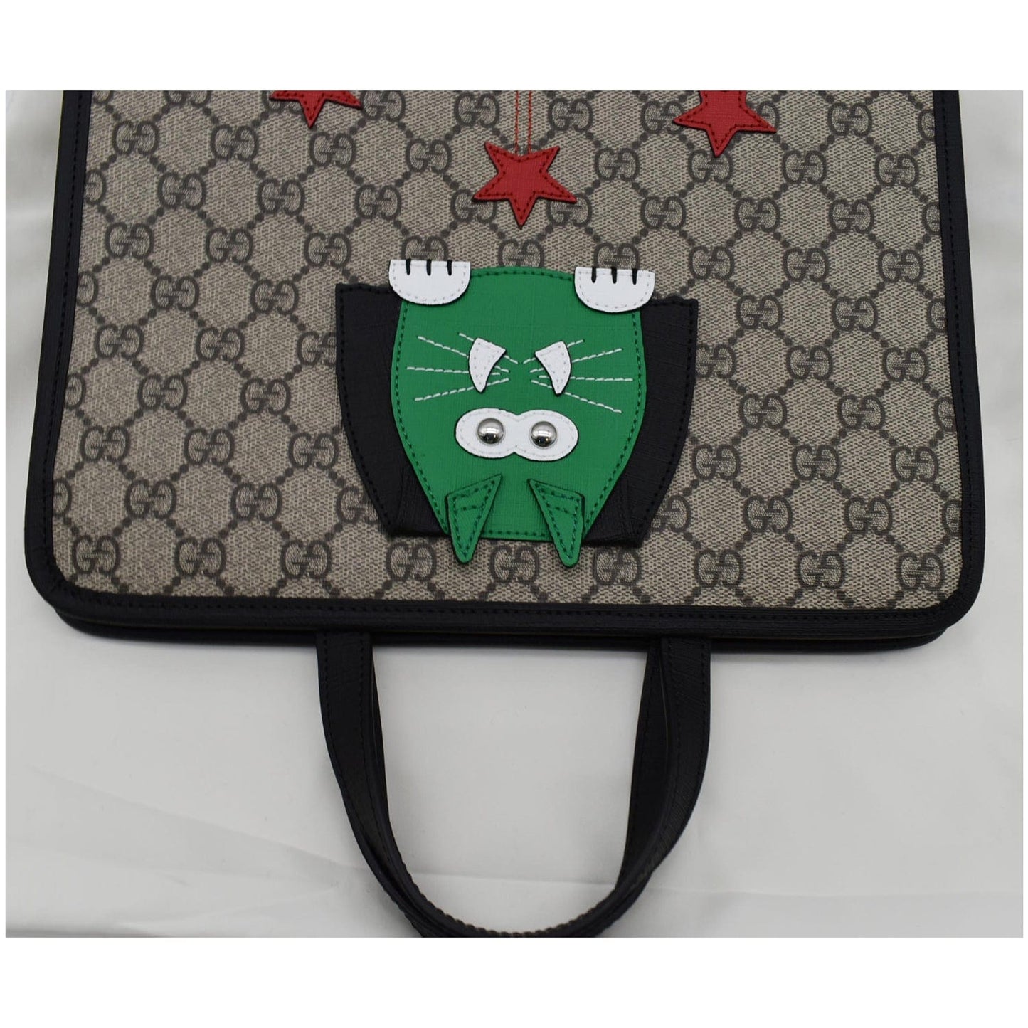 GUCCI Children?s Cat Printed GG Canvas Tote Bag Beige 645290