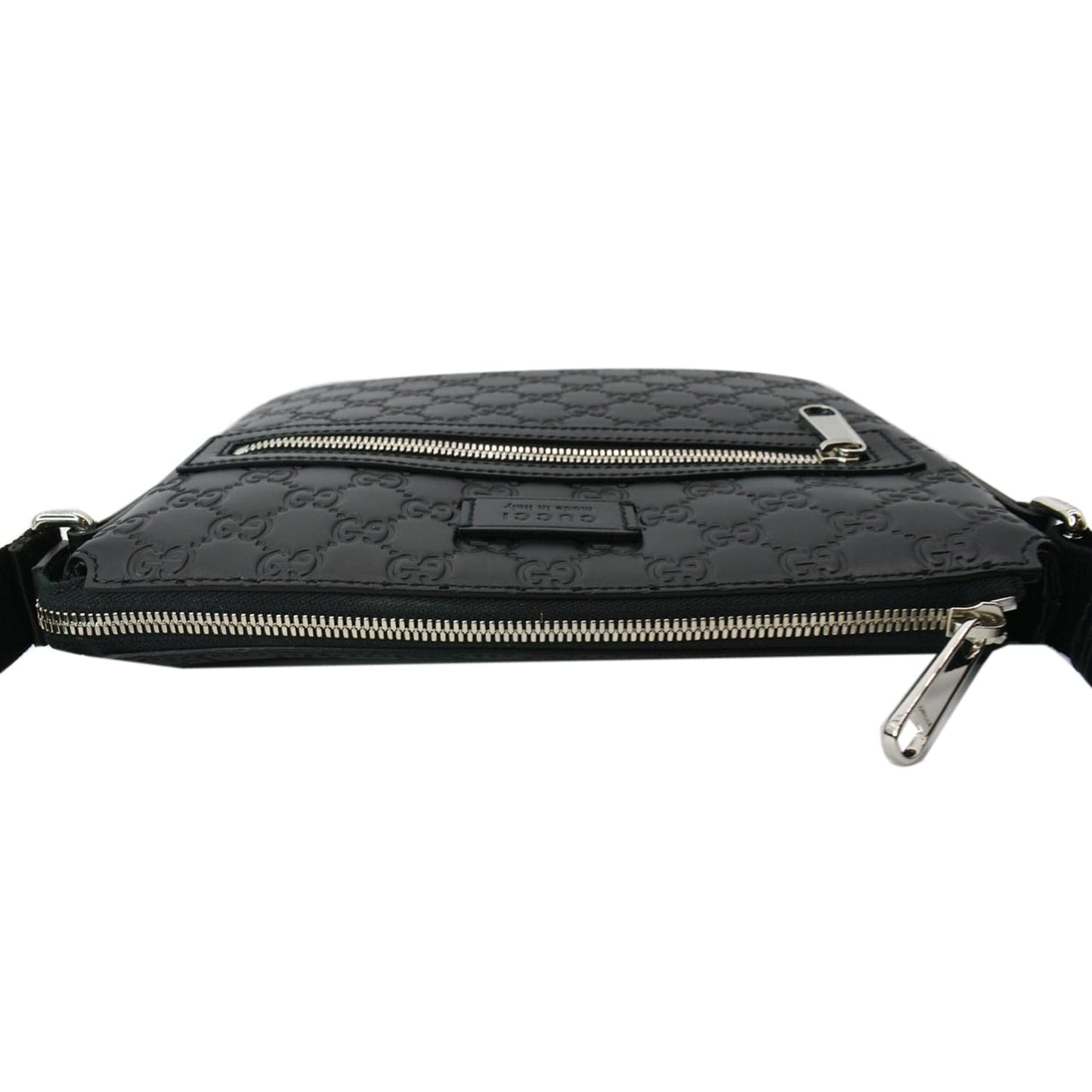 GUCCI GG Signature Leather Black Messenger Bag 406410