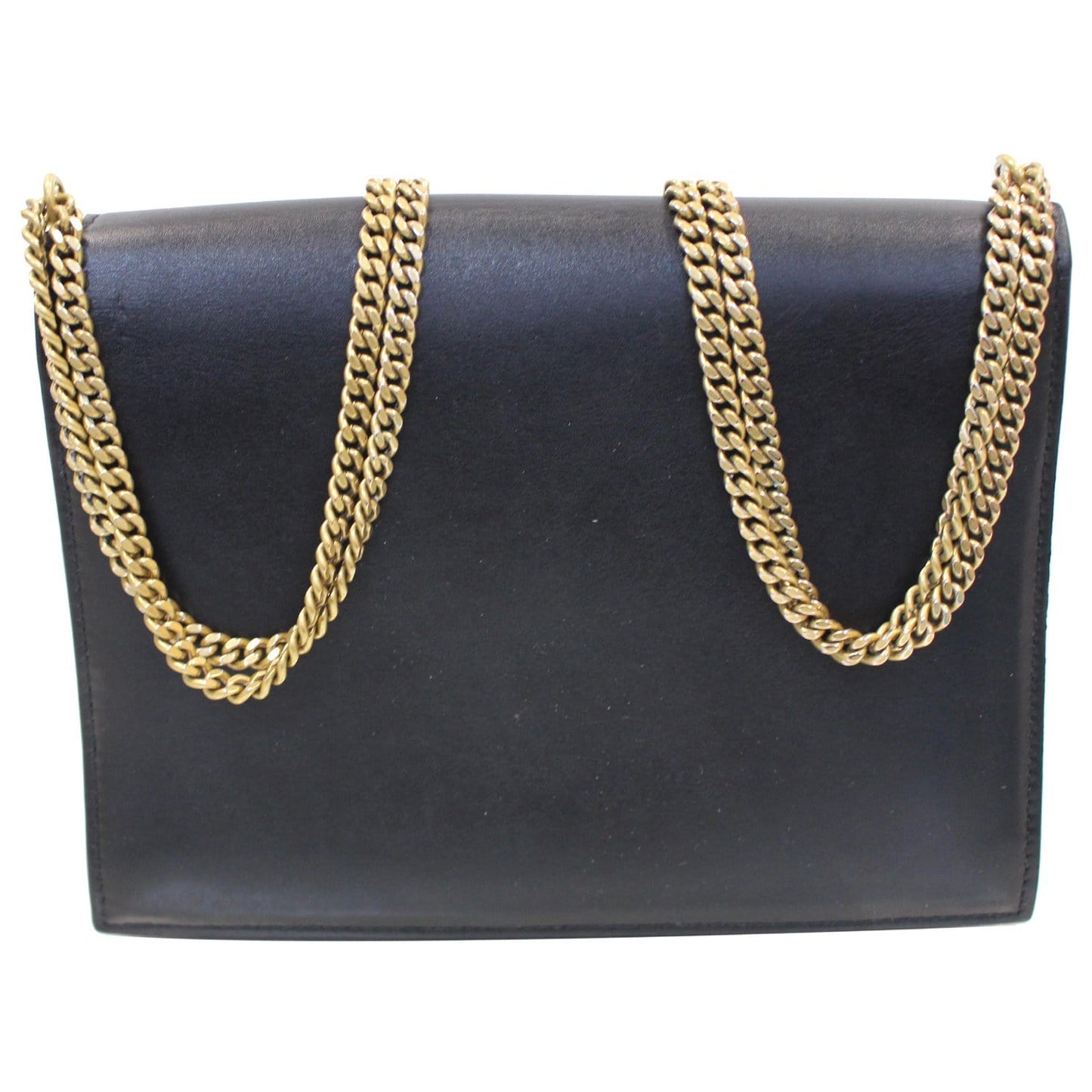 YVES SAINT LAURENT Cassandra Medium Monogram Clasp Shoulder Bag Black