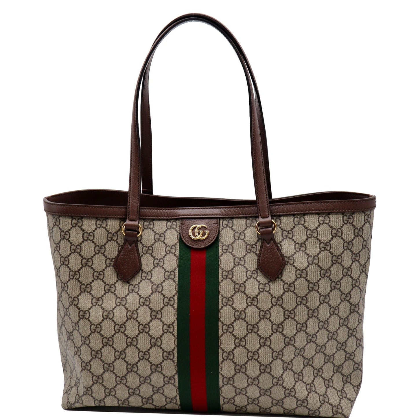 GUCCI Ophidia Medium GG Supreme Canvas Tote Bag Beige
