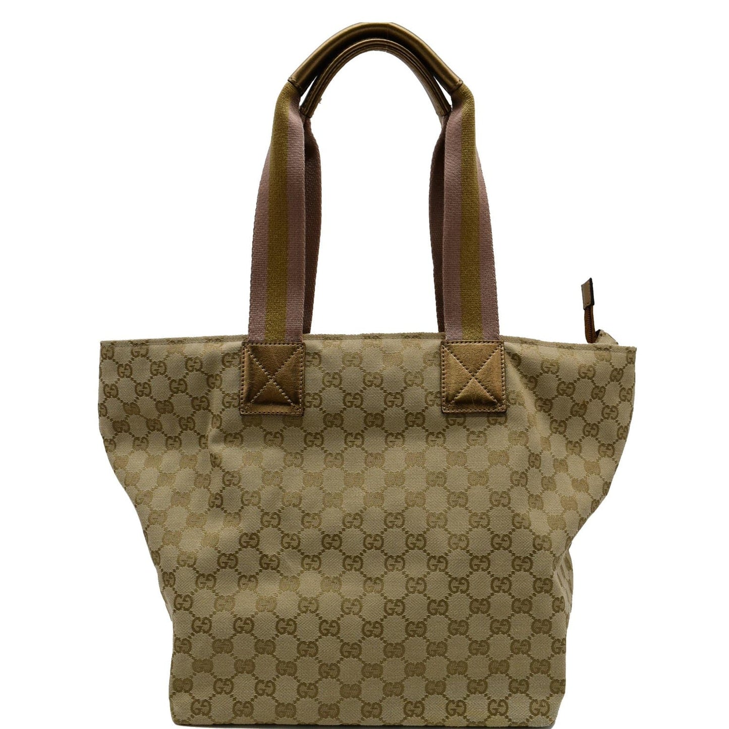 GUCCI Sherry GG Canvas Leather Tote Bag Beige 131231