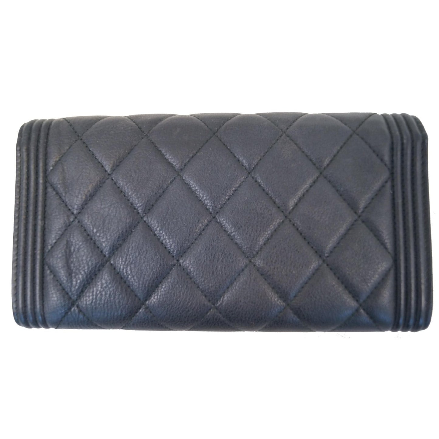CHANEL Boy Large Flap Lambskin Leather Wallet Black - 15% OFF