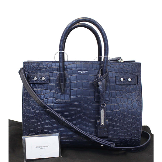 YVES SAINT LAURENT Sac de Jour Small Crocodile-Embossed Satchel Bag