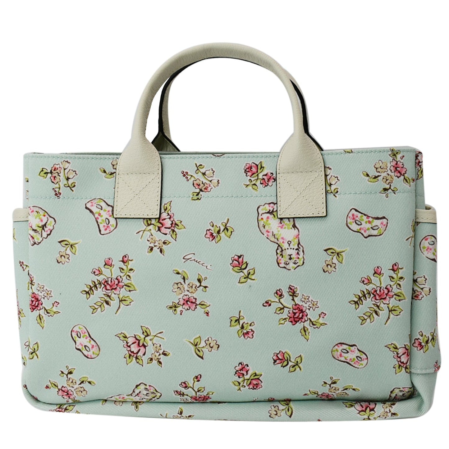 GUCCI Children's Floral Print Canvas Bag Light Blue 628159