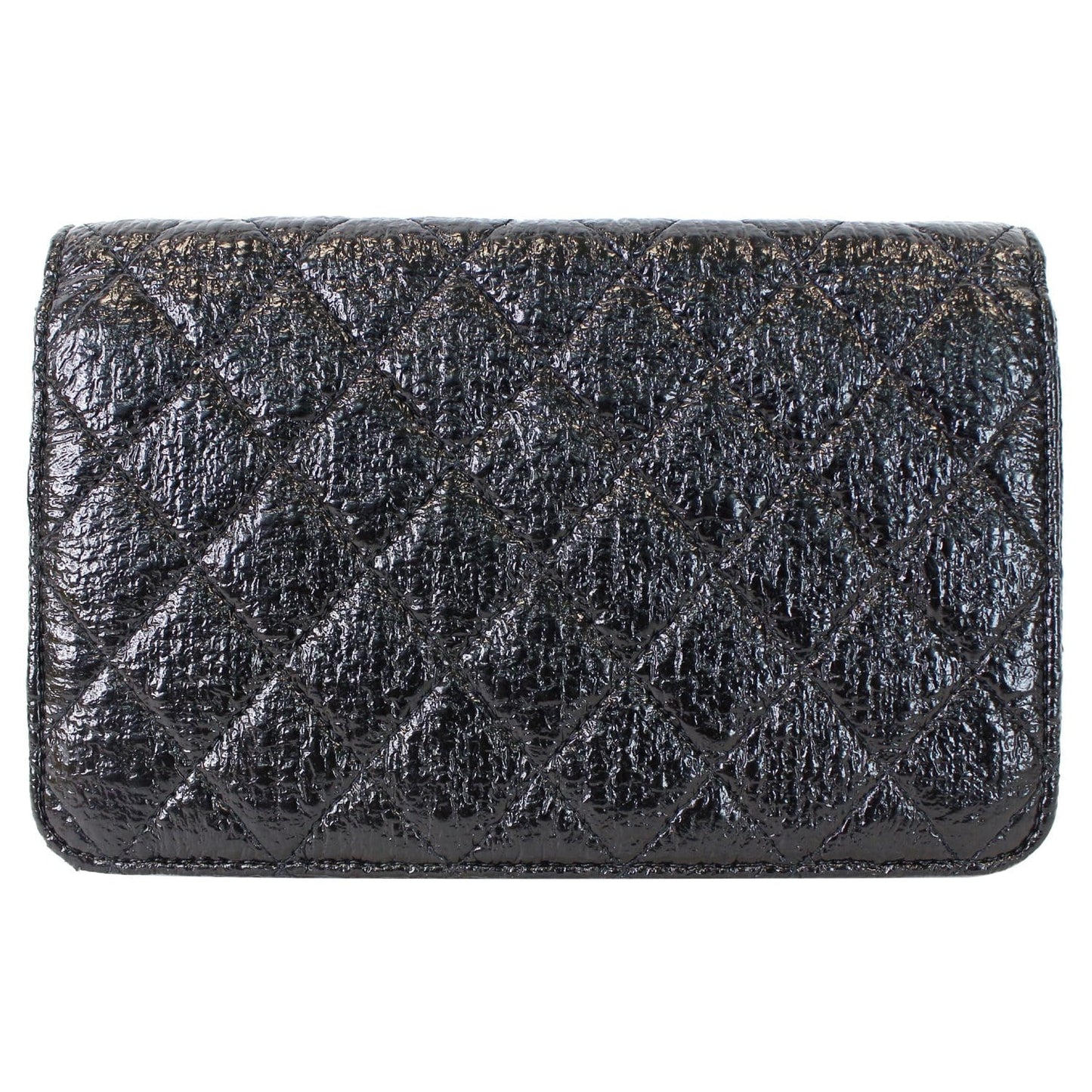 CHANEL CC Aged Lambskin Wallet on Chain WOC Crossbody Bag Black