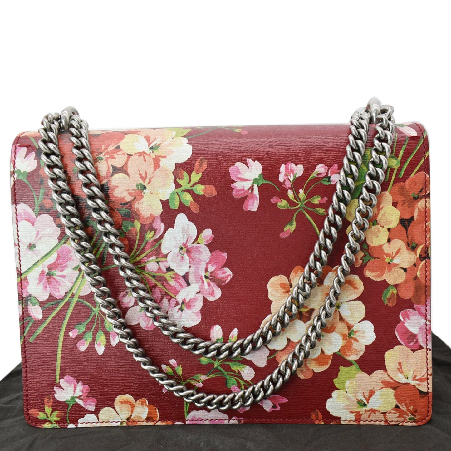 GUCCI Dionysus Floral Blooms Leather Shoulder Bag Red 400235