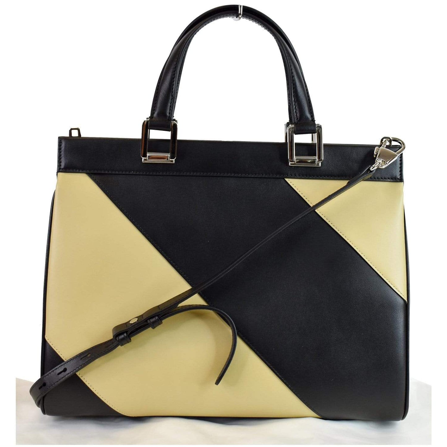 GUCCI Medium Zumi Diagonal Stripe Leather Top Handle Bag Beige 564714