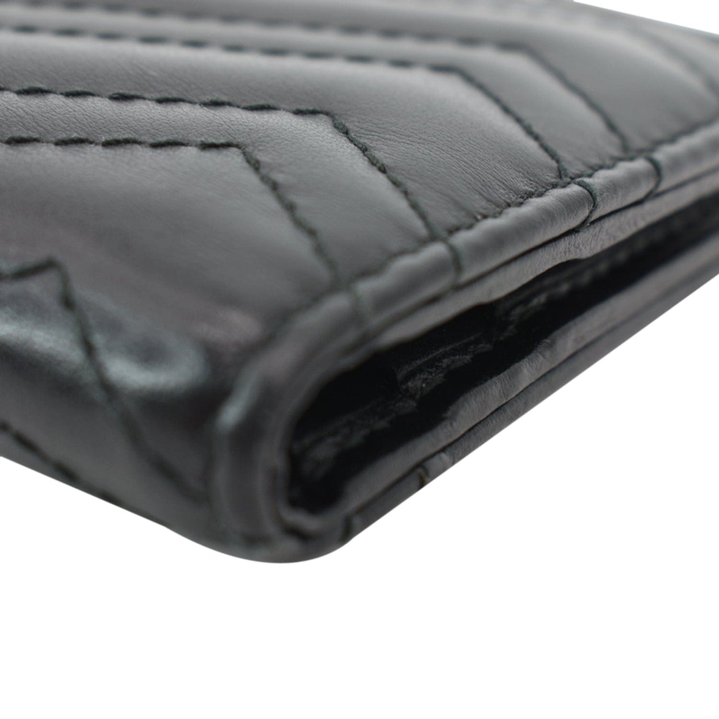 GUCCI Marmont GG Leather Card Case Wallet Black 546579